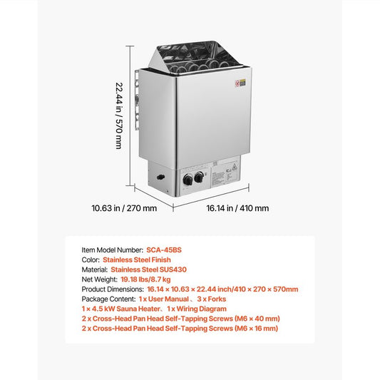 Nagrzewnica VEVOR 4,5 kW 240V