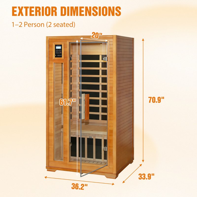 Niskie EMF sauna infrared EAGLE PEAK z drewna hemlock