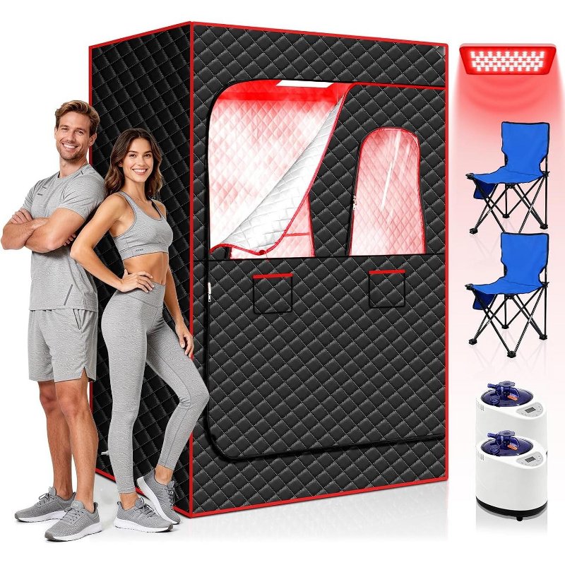 Podwójna sauna infrared Morfone z czerwonym światłem