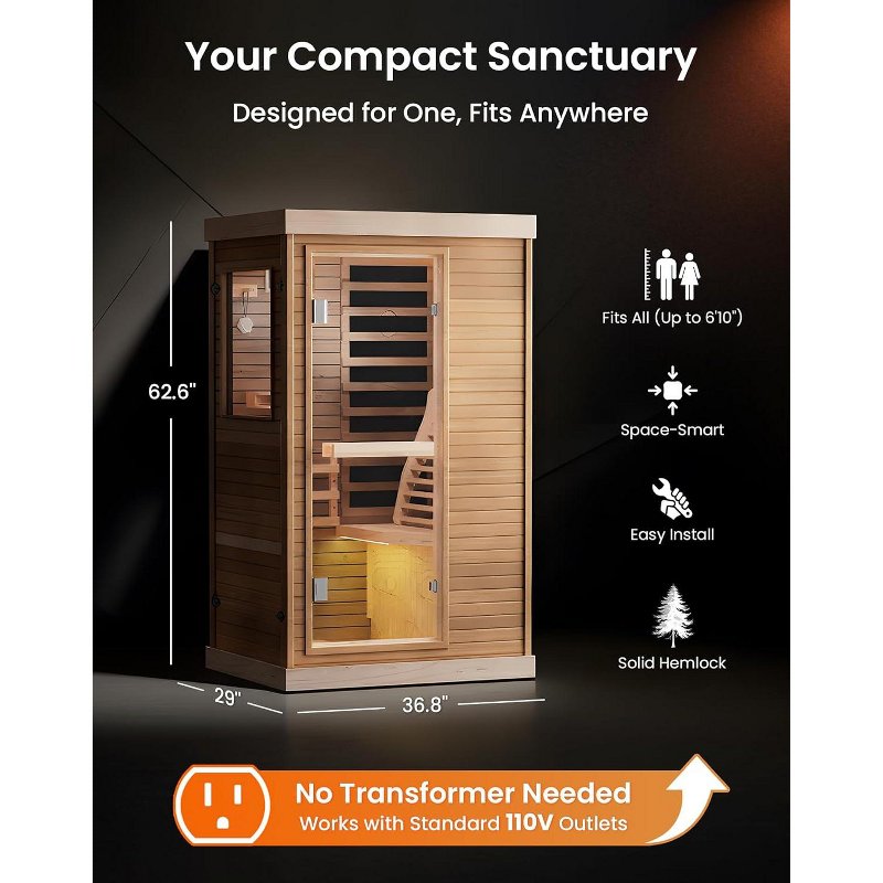 Infrared sauna PAETA dla 1-2 osób