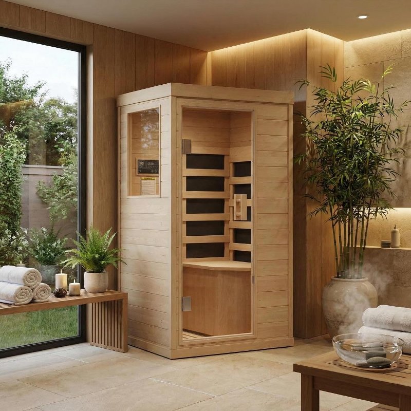 Sauna infrared 1-osobowa z drewna hemlock